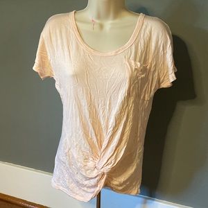 NWOT Venus XS Light Pink Twisted Knot Detail Short Sleeve Shirt